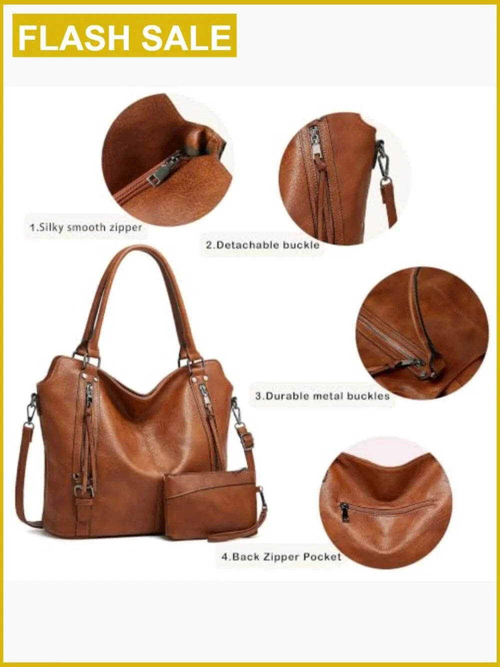 Large Hobo Tote Shoulder Bag Women Adjustable Strap Laptop Purse